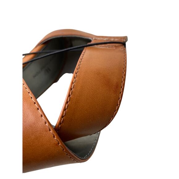 Retro Worthington Womens 11M Zip Back Brown Wide Strap 4" Chunky Bohemian Heels - Picture 9 of 10